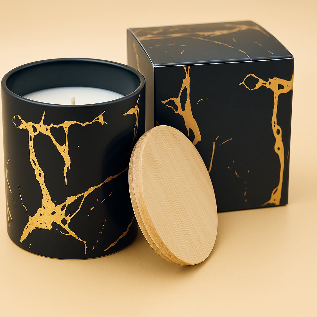Bougie noire & dorée