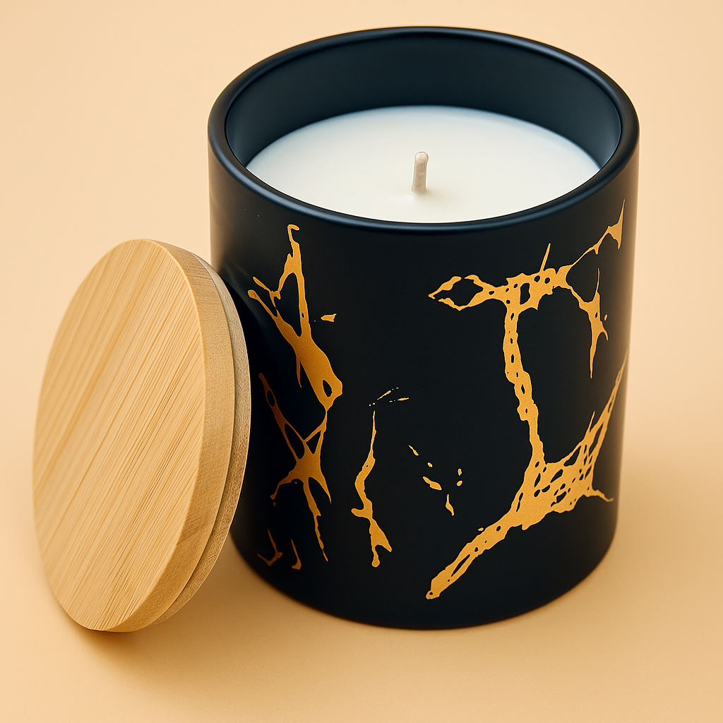 Bougie noire & dorée