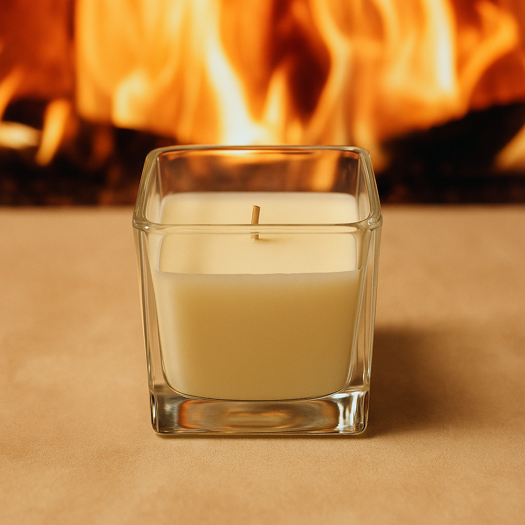 Bougie en pot carré