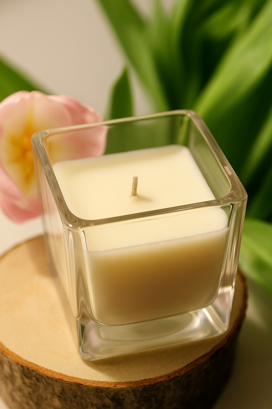 Bougie en pot carré